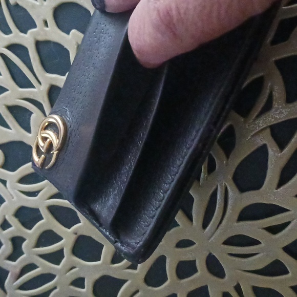 Men's Gucci Black LeatherCredit Card Holder w attached Mettalic Clip - Picture 4 of 4